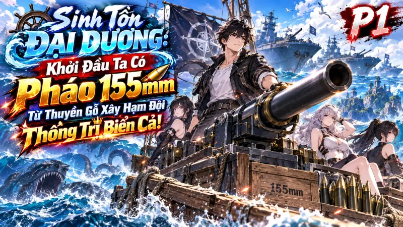 【Mới Nhất 1-561】Sinh Tồn Đại Dương: Khởi Đầu Ta Có Pháo 155mm, Từ Thuyền Gỗ Xây Hạm Đội Thống Trị Biển Cả!