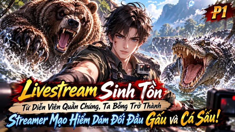 [TRỌN BỘ -610] Livestream Sinh Tồn: Từ Diễn Viên Quần Chúng, Ta Bỗng Trở Thành Streamer Mạo Hiểm Dám Đối Đầu Gấu Và Cá Sấu!