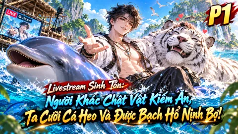[TRỌN BỘ -127] Livestream Sinh Tồn: Người Khác Chật Vật Kiếm Ăn, Ta Cưỡi Cá Heo Và Được Bạch Hổ Nịnh Bợ!